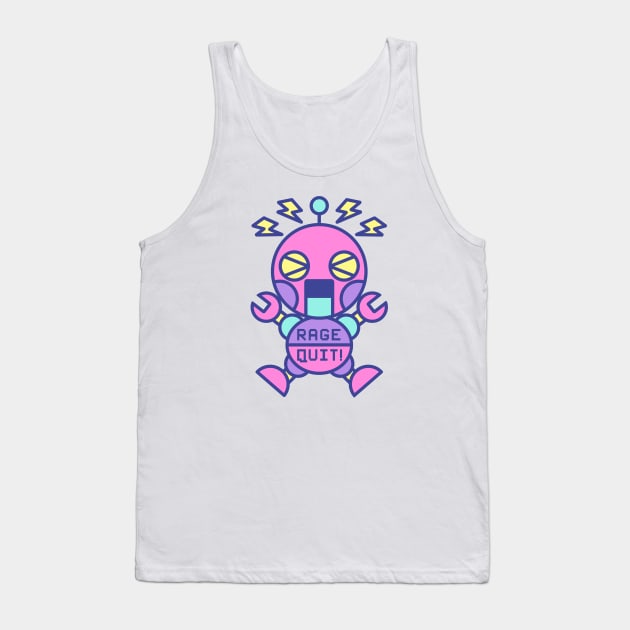 RAGE QUIT pastel robot Tank Top by Red_Flare_Art